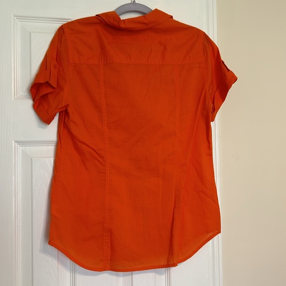 Michael Kors 6 Blouse Orange Button Down - Picture 5 of 7